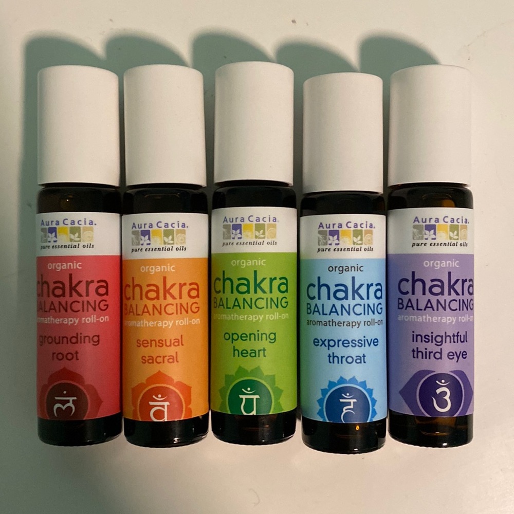 Aura Cacia organic chakra essential oil roll ons